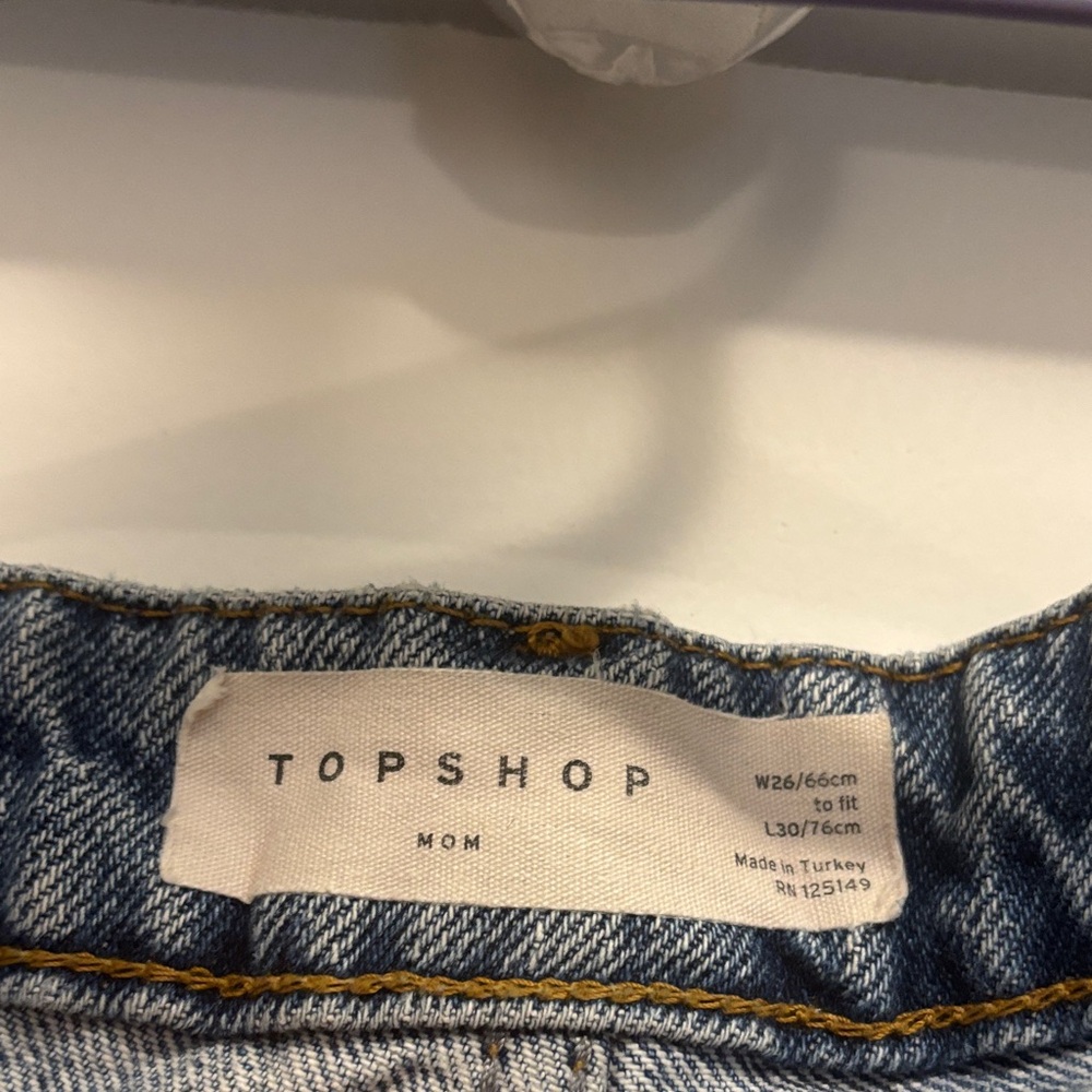 Topshop Light Blue Straight Jeans - Picture 2 of 2